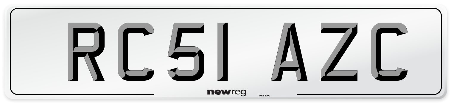 RC51 AZC Number Plate from New Reg